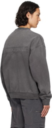 Solid Homme Gray Dyeing Back Logo Sweatshirt