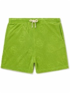 Loewe - Paula's Ibiza Straight-Leg Jacquard-Knit Cotton-Terry Shorts - Green