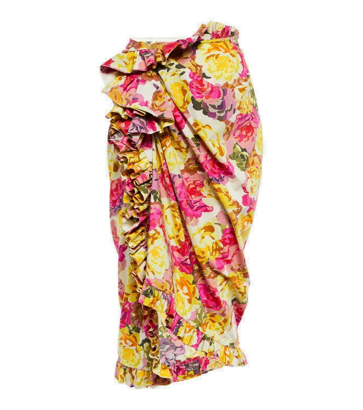 Photo: Dries Van Noten - Sina high-rise printed cotton poplin midi skirt