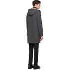 Z Zegna Grey Wool Hooded Over Coat