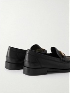 Fendi - Logo-Jacquard Leather Loafers - Brown