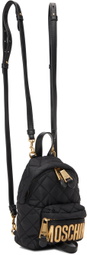 Moschino Black Mini Quilted Backpack