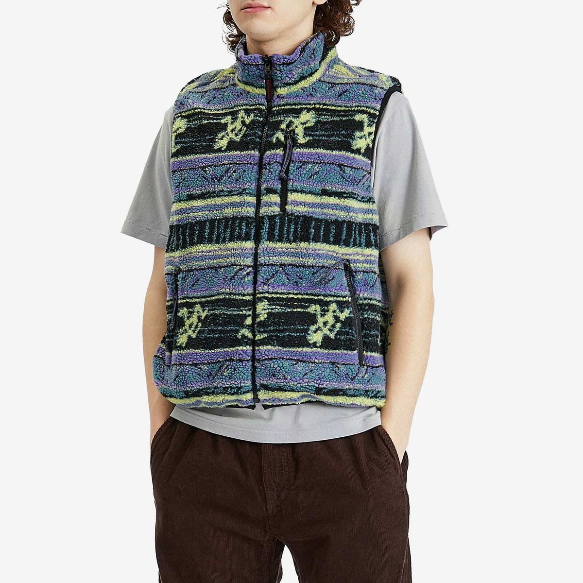 トップス GRAMICCI reversible fleece nylon vest Gramicci Reversible Fleece Vest