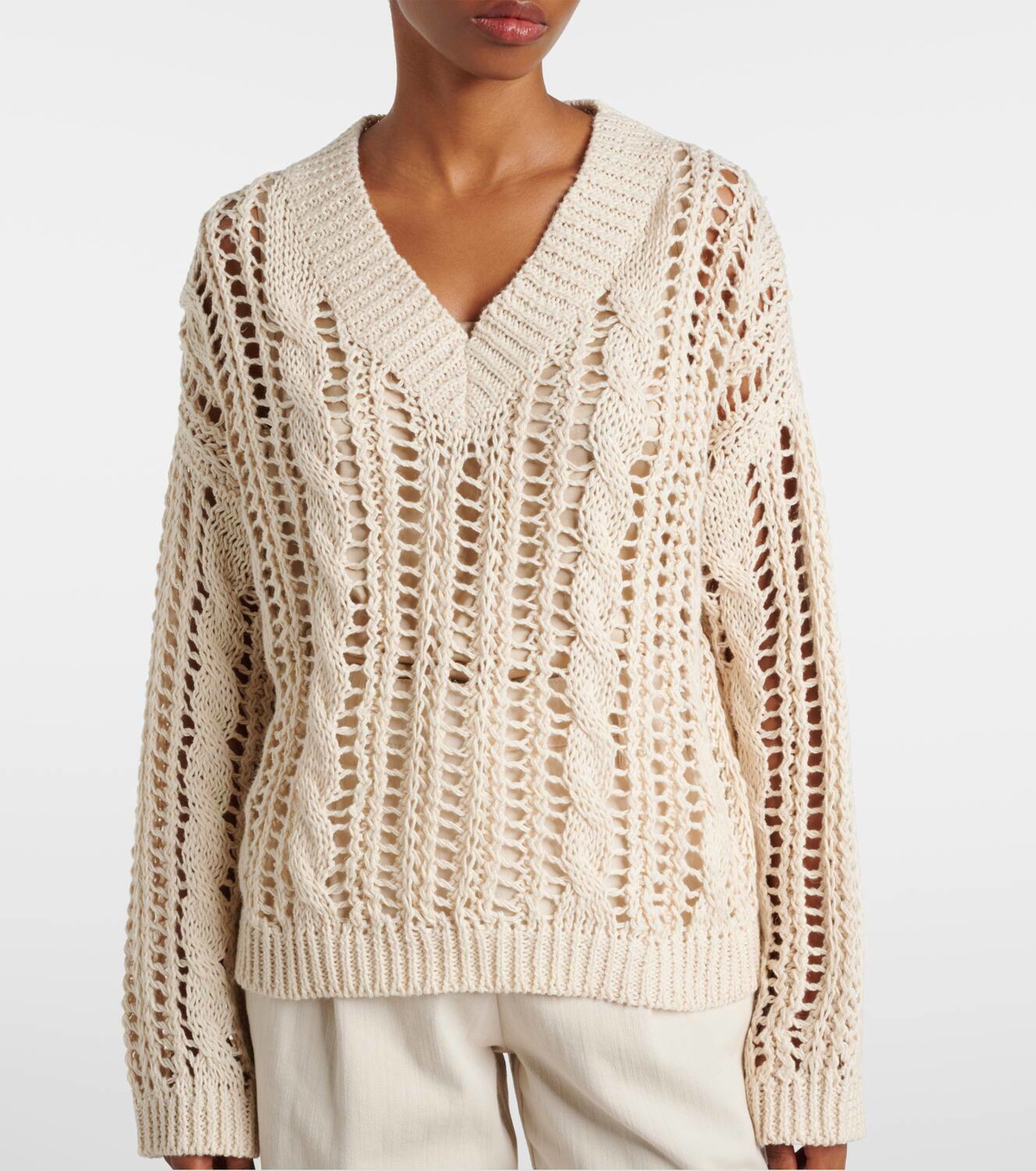 Brunello Cucinelli Jute and cotton-blend sweater