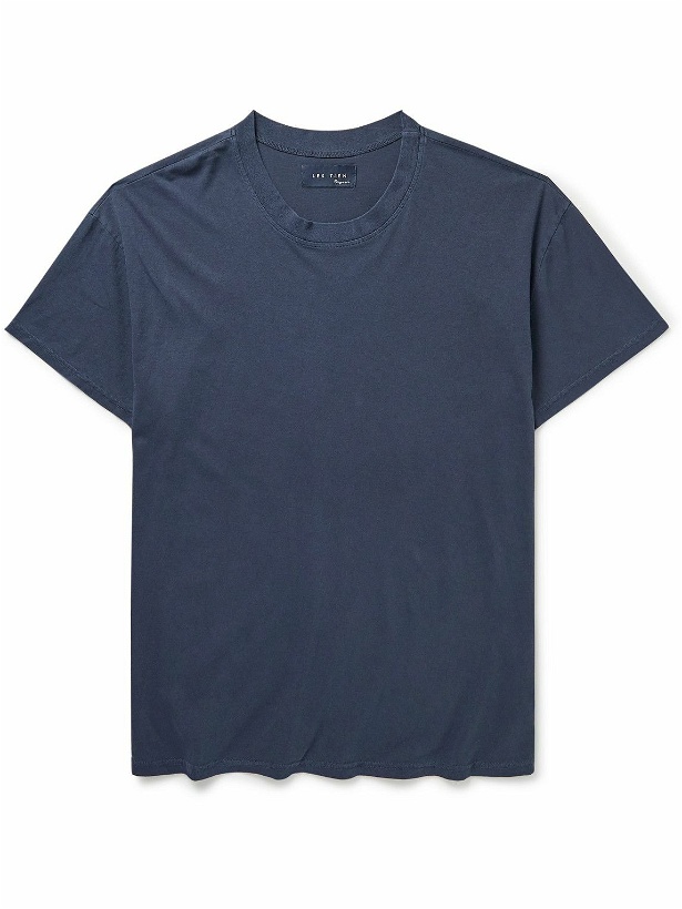 Photo: Les Tien - Garment-Dyed Cotton-Jersey T-Shirt - Blue