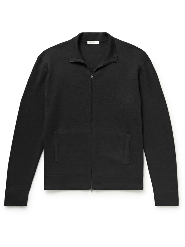 Photo: The Row - Diletta Wool and Silk-Blend Zip-Up Cardigan - Black