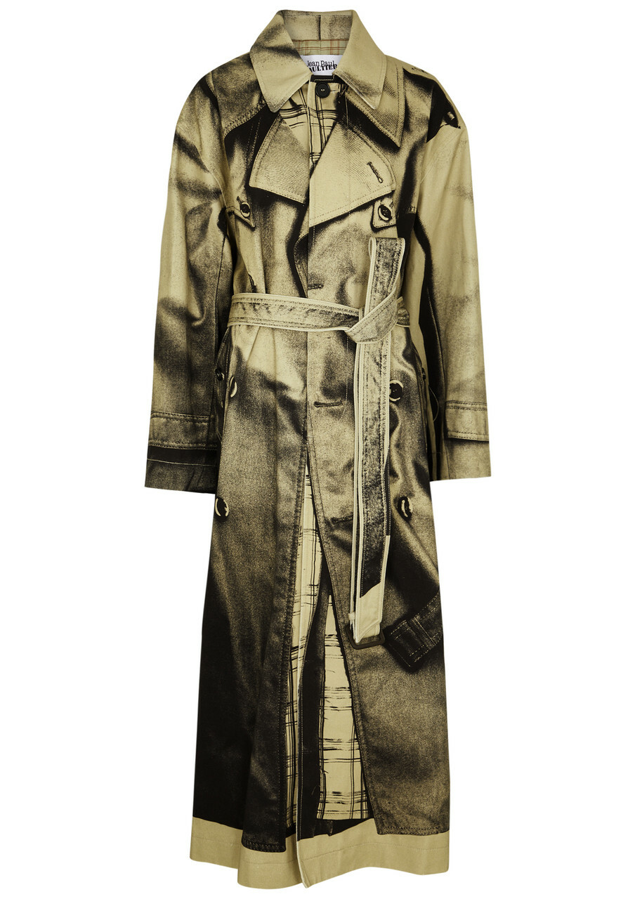 宅配便配送 Paul Jean Gaultier Coat Trench Cotton Printed L'Oeil Trompe ジャケット・アウター