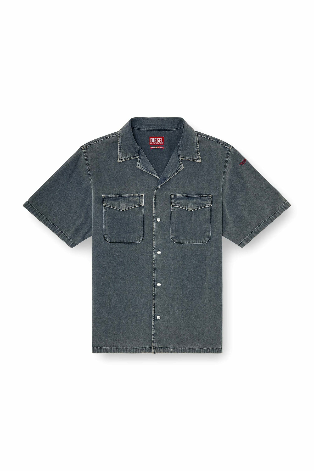 Diesel Bowling shirt in coloured denim - Denim Shirts Mens in Grey