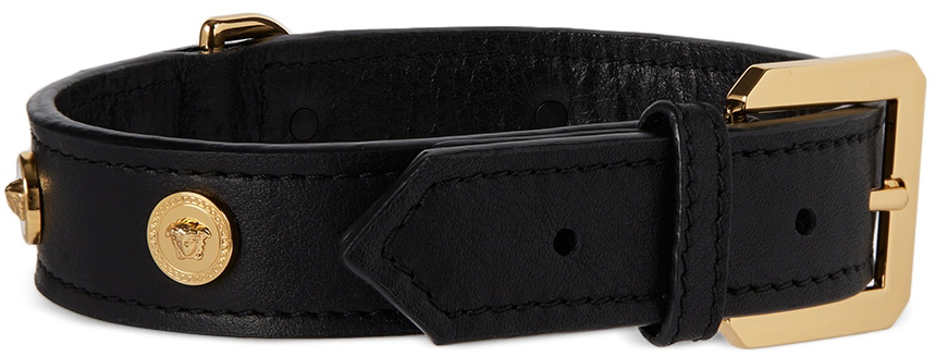 Versace Black Medusa Detailed Dog Collar Black / L