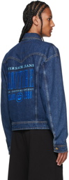 Versace Jeans Couture Indigo Denim Embroidered Logo Jacket