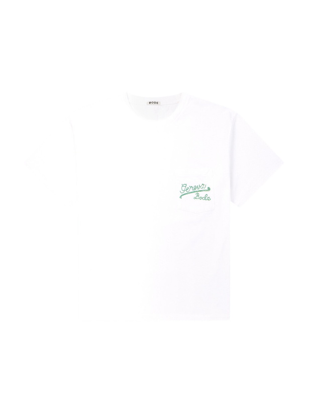 Photo: BODE - Geneva Bead-Embellished Cotton-Jersey T-Shirt - Neutrals