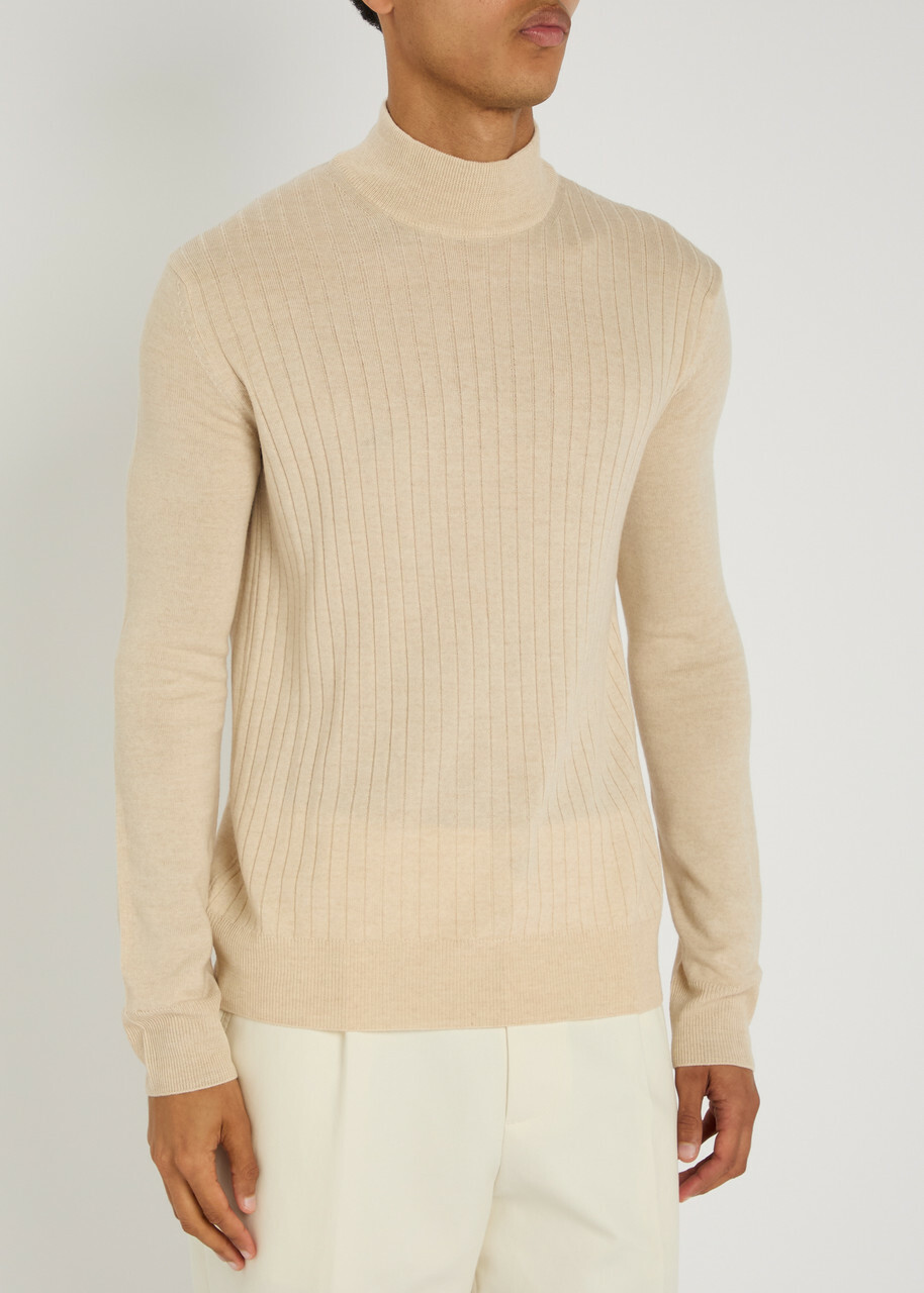 Aurélien Ribbed-knit Wool Jumper Beige