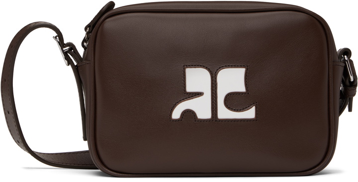 Photo: Courrèges Brown Reedition Leather Camera Bag