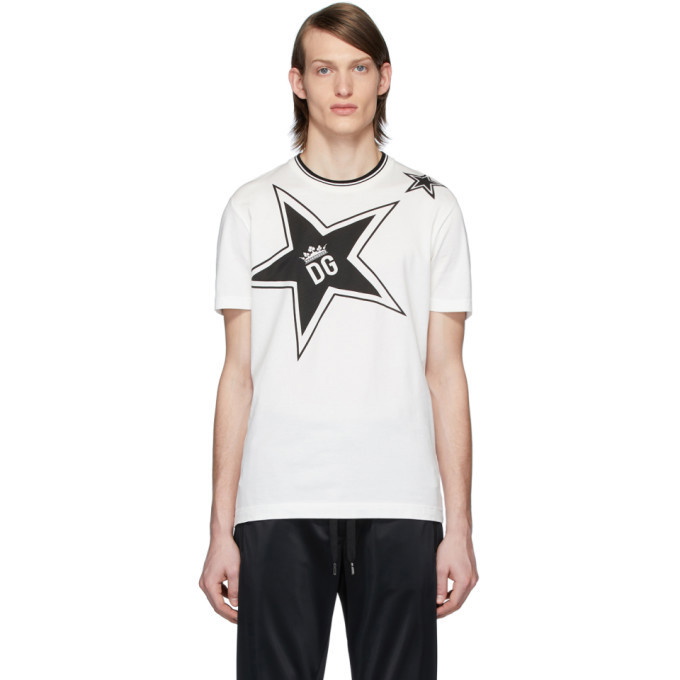 Photo: Dolce and Gabbana White DG Stars T-Shirt
