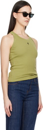 AMI Paris Green Cotton Ami de Coeur Tank Top
