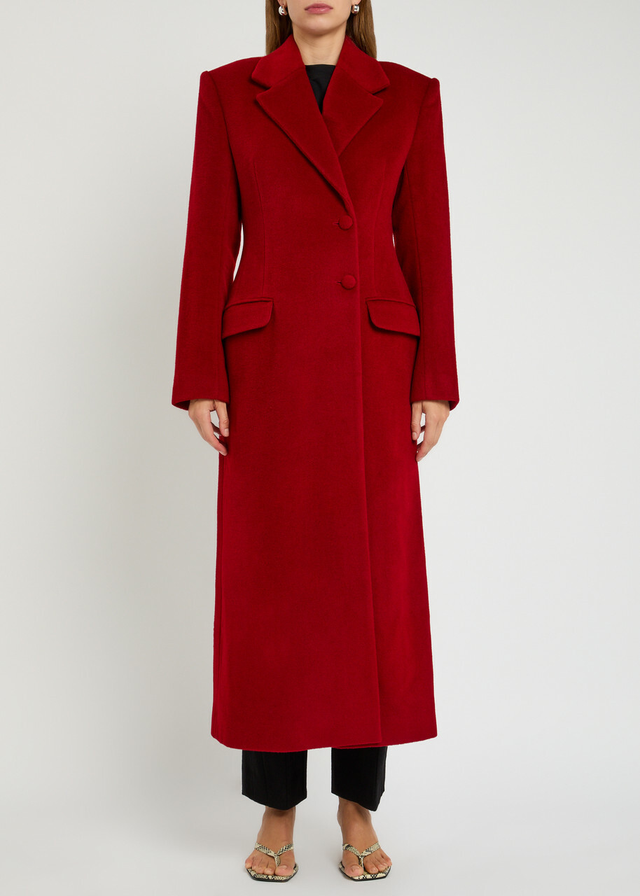 Tove Vonnie Darted Wool Coat Dark Red