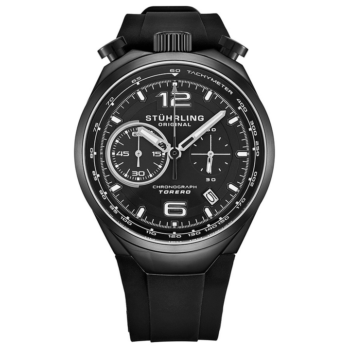 Photo: Stuhrling Original Monaco Quartz Black Dial Mens Watch M13532