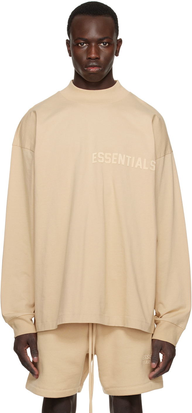 Essentials SSENSE Exclusive Beige Mock Neck Sweatshirt Essentials