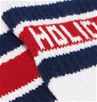 Holiday Boileau - Logo-Intarsia Ribbed Cotton Socks - White