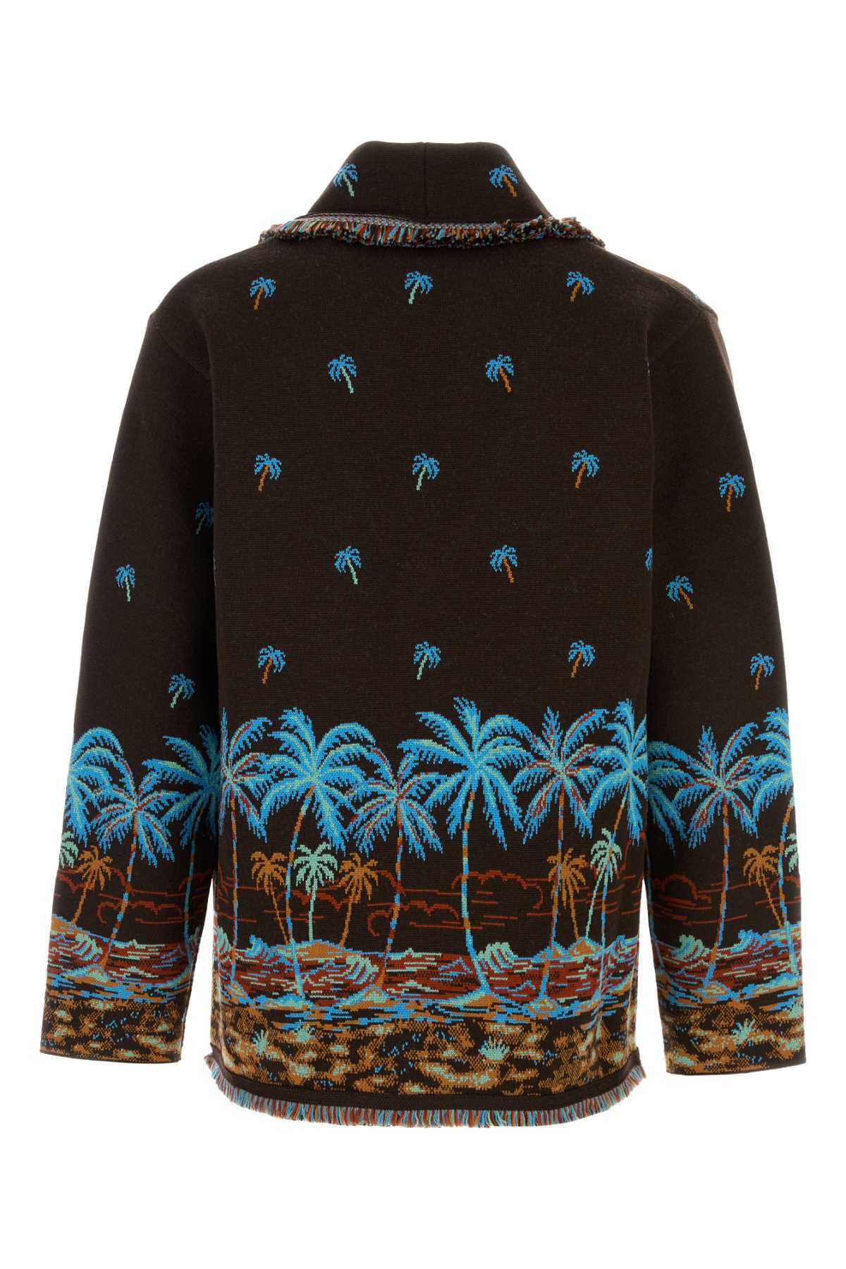 Alanui Embroidered Wool Tale Of A Hawaiian Cardigan