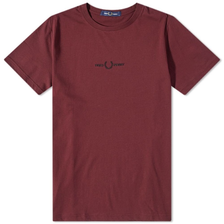 Photo: Fred Perry Authentic Men's Embroidered T-Shirt in Oxblood