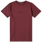 Fred Perry Authentic Men's Embroidered T-Shirt in Oxblood