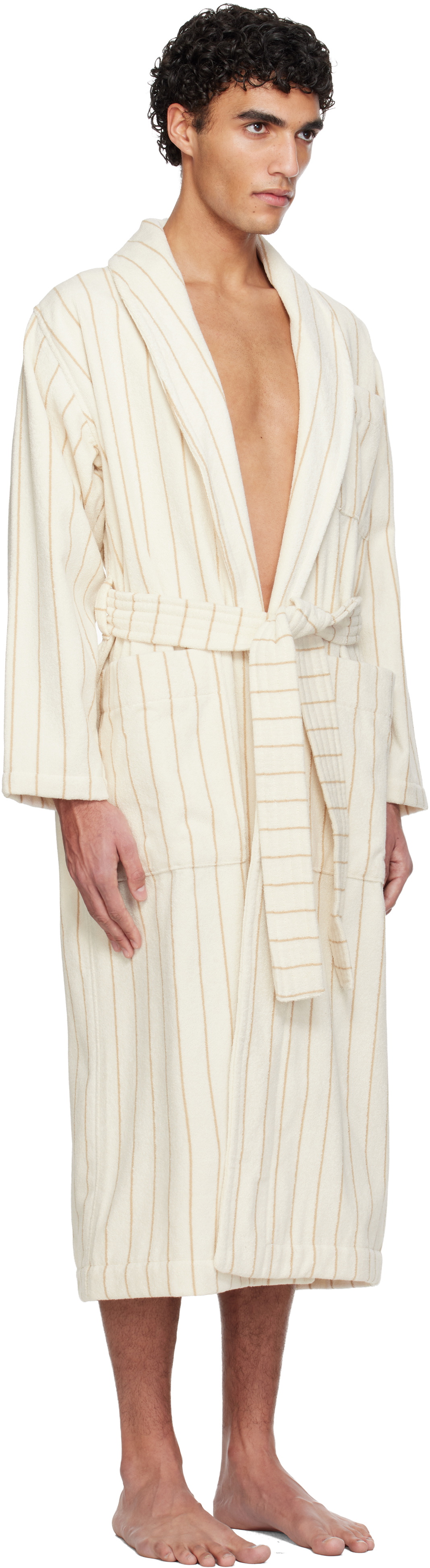 Tekla Off-White & Beige Terry Classic Bathrobe