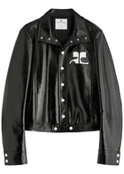 Courrèges Boxy Crinkled Vinyl Jacket Black
