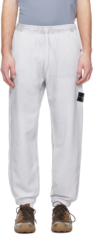 Photo: Stone Island Blue 6200003 Organic Cotton Fleece Reflective Sweatpants
