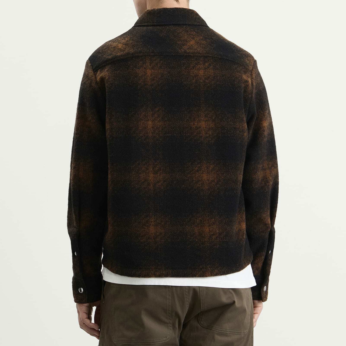 Moncler Men's Check Shirt Jacket in Brown