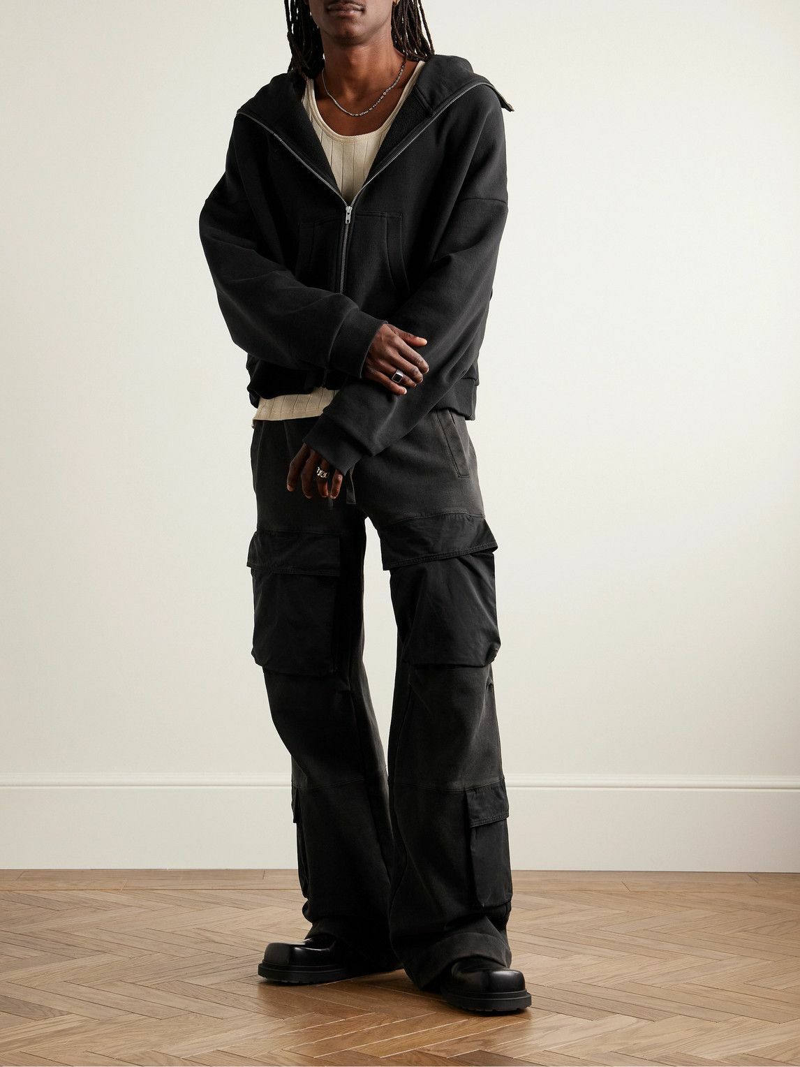 Entire Studios - Enzyme-Washed Organic Cotton-Jersey Zip-Up Hoodie