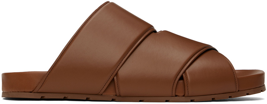 Bottega Veneta Brown Bridge Mule Sandals Bottega Veneta