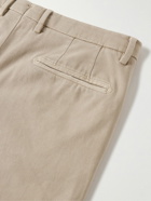 Boglioli - Slim-Fit Garment-Dyed Cotton-Blend Twill Suit Trousers - Neutrals