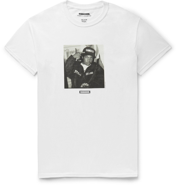 Photo: Neighborhood - Image Club Limited N.W.A. Printed Cotton-Jersey T-Shirt - White