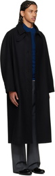 Jil Sander Black Felt Wool Coat