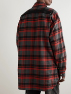 DRKSHDW by Rick Owens - Jumbo Checked Cotton Overshirt - Red