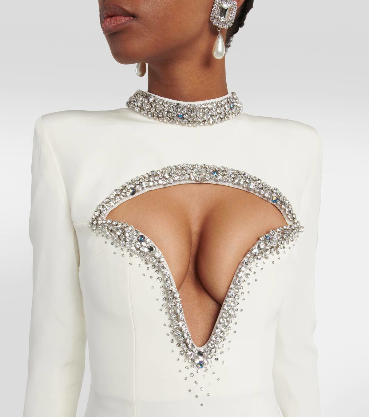 Miss Sohee Crystal-embellished silk cutout gown