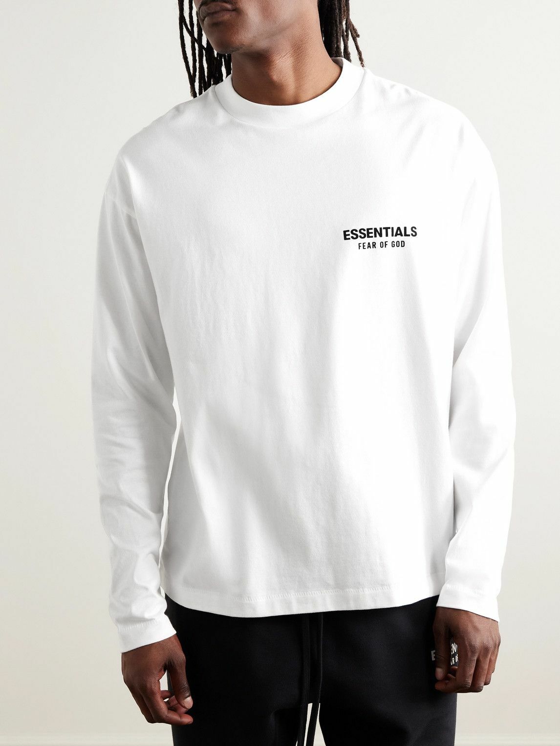 FEAR OF GOD ESSENTIALS - Logo-Appliquéd Cotton-Jersey T-Shirt - White