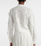 Elie Saab Embroidered tie-neck blouse