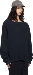 GREG ROSS Black Shoulder Pad Thermal Long Sleeve T-shirt