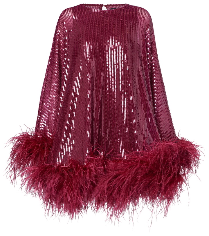 Photo: Taller Marmo Vegas sequined feather-trimmed chiffon kaftan