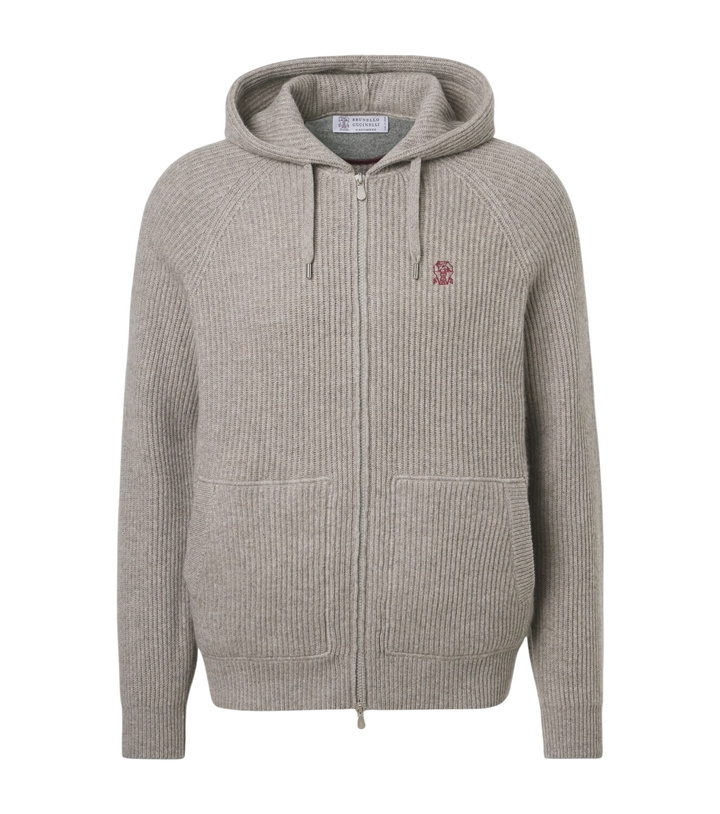 Photo: Brunello Cucinelli Ribbed-knit cashmere zip-up cardigan
