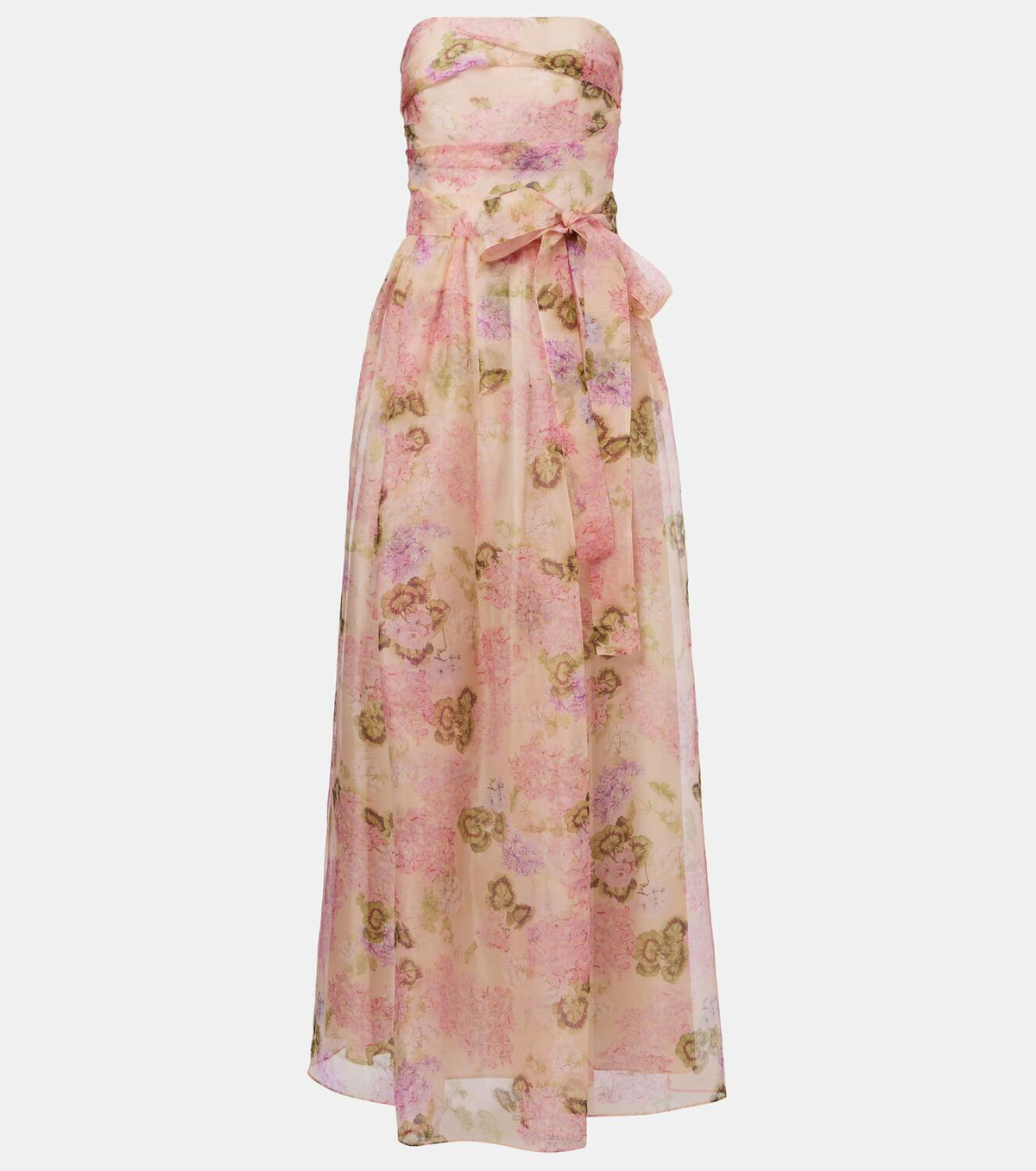 Max Mara Lisetta floral silk organza bustier gown Max Mara