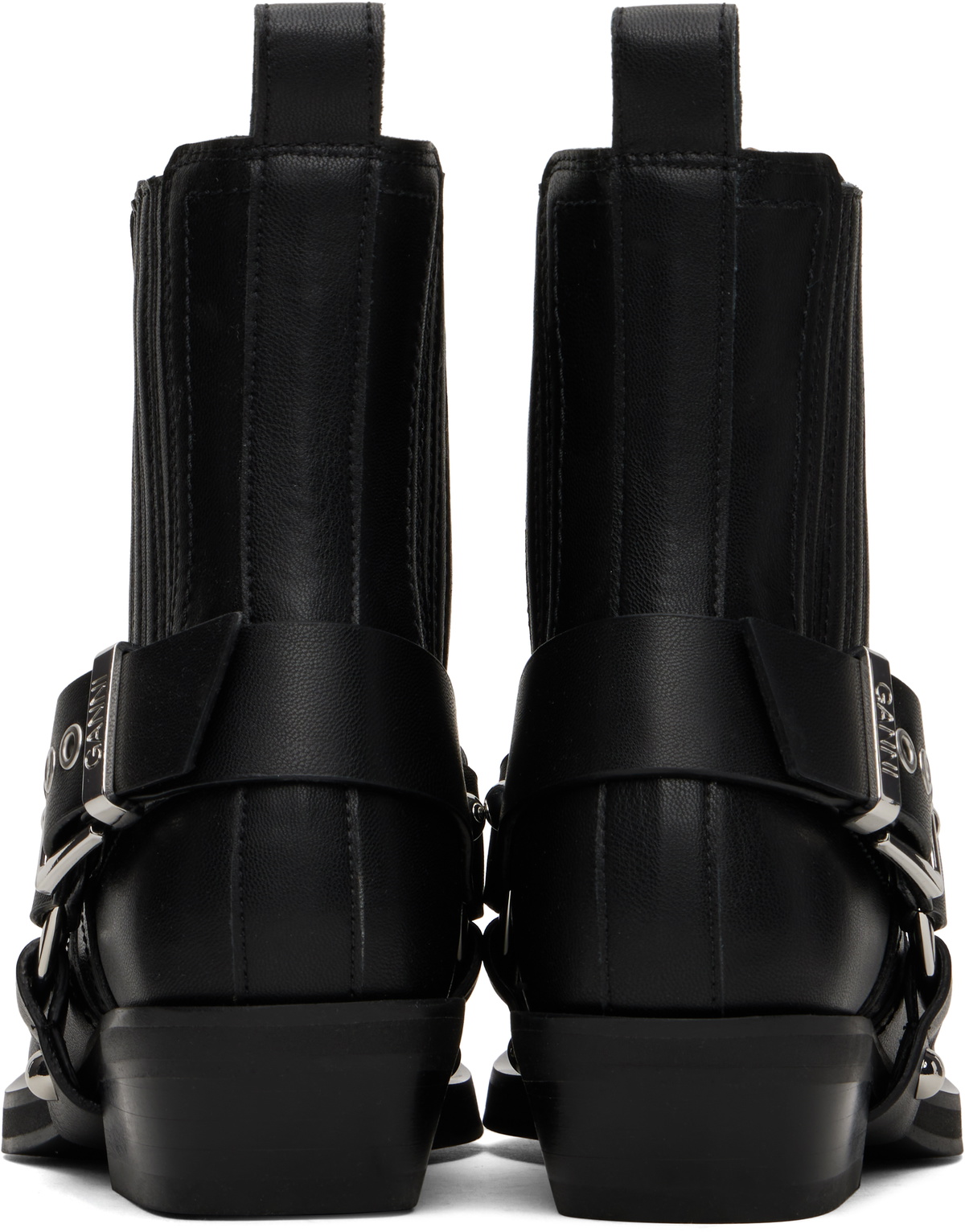 ブーツその他 Chelsea Western Boots - Ganni - Synthetic Leather - Black Black Black Low Cut Western Chelsea Boots | GANNI US