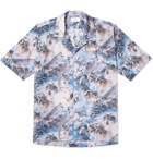 Rhude - Camp-Collar Printed Cotton-Poplin Shirt - Blue