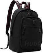 Hugo Black Logo-Print Branded Handles Backpack