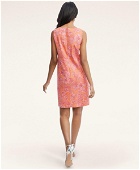 Brooks Brothers Women's Cotton Floral Print Shift Dress | Orange/Pink