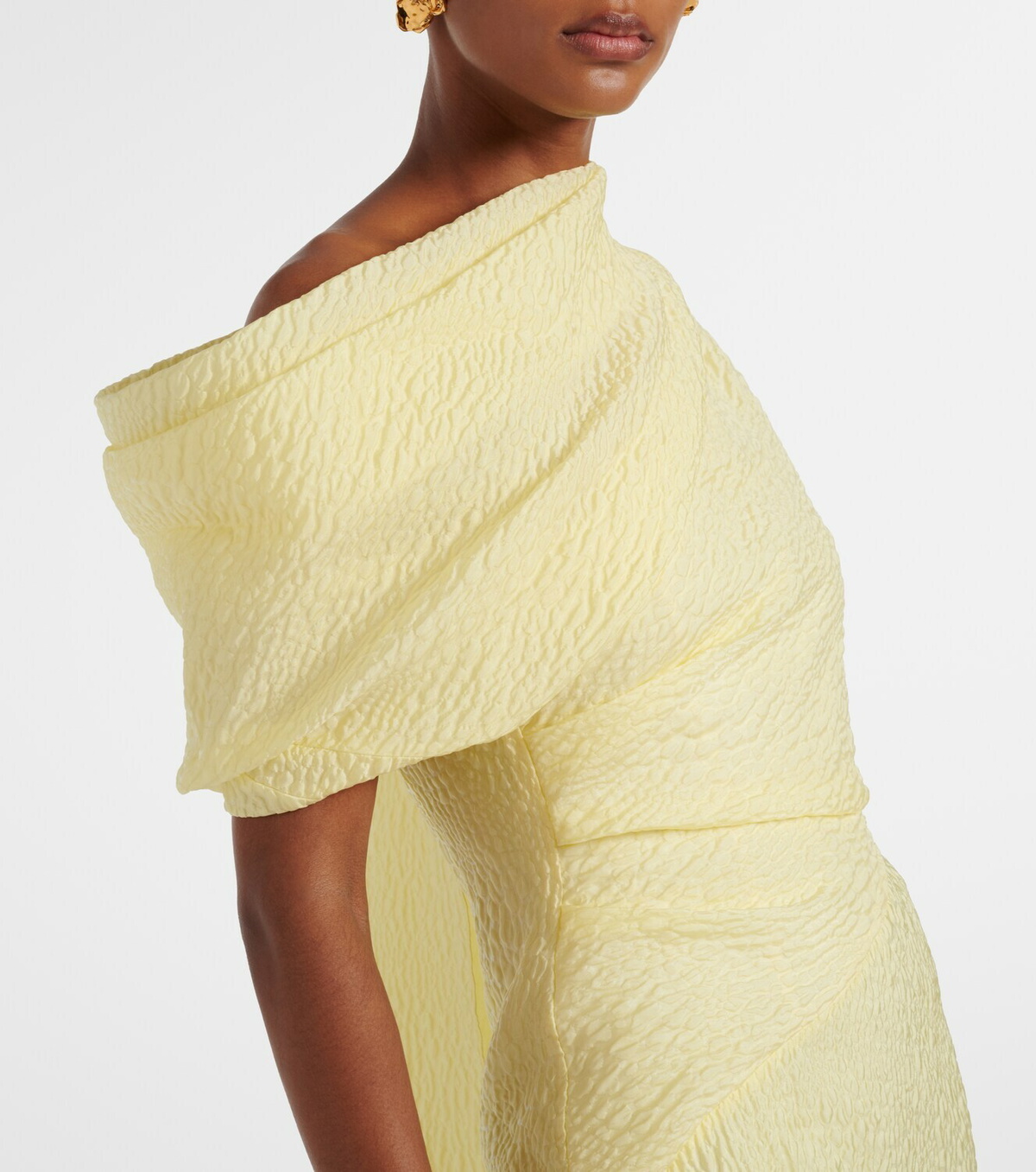 Roksanda Maite caped cloqué midi dress