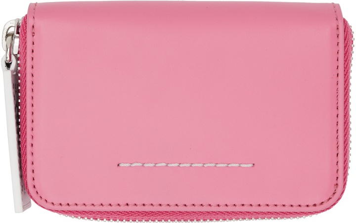 Photo: MM6 Maison Margiela Pink 6 Zip Around Wallet