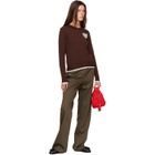 GANNI Brown Crewneck Wool Sweater